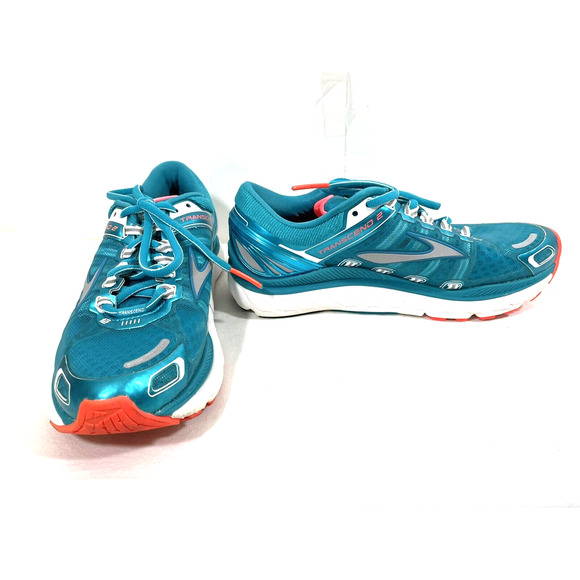 Brooks Transcend 2 Teal Silver Running Shoes Sneakers #1201831B436 - Picture 1 of 12